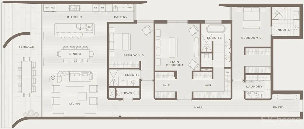 他做的公寓楼看起来像别墅,10套大平层户型还不一样,干净有格调的简约风太美了!