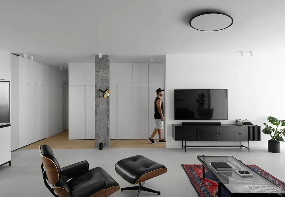 130㎡ 三居室,全开放客厅,连玄关都省了