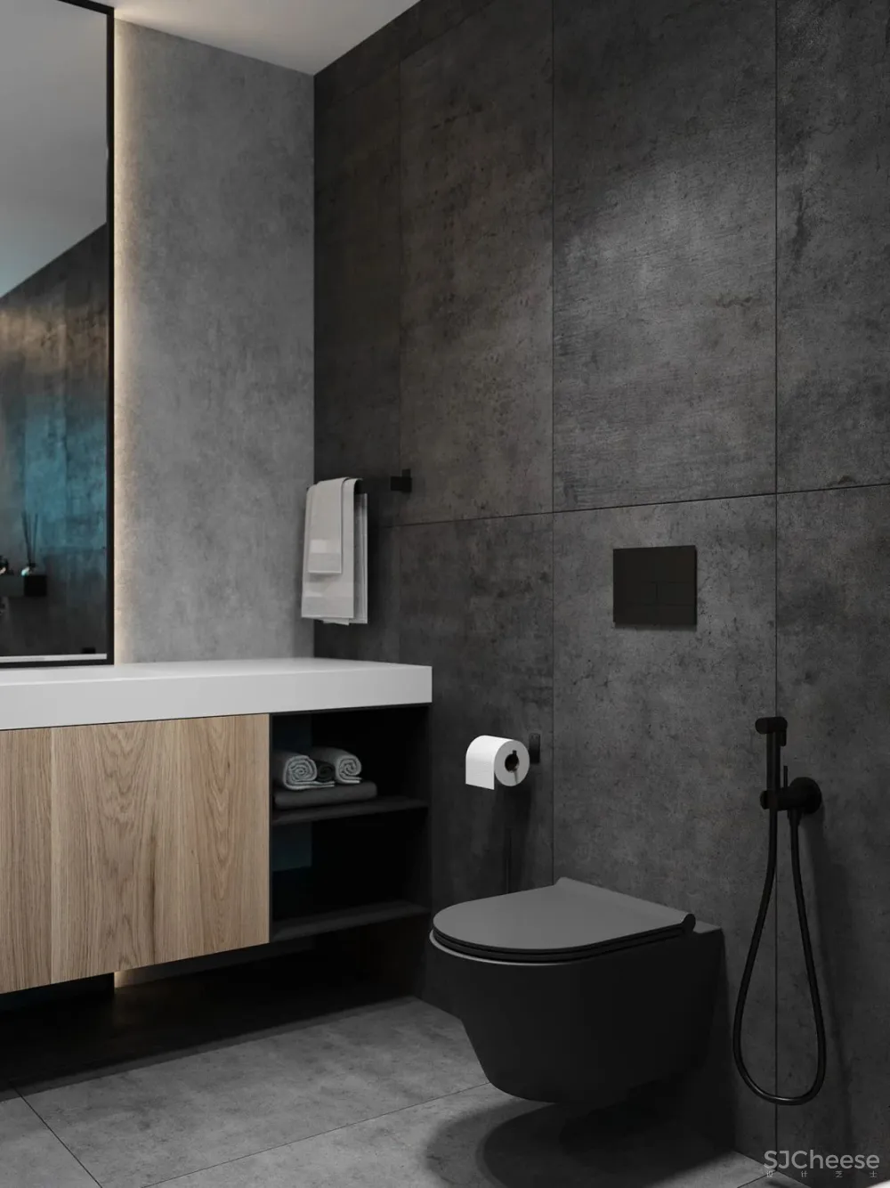 灰色极简空间，混凝土的质地！