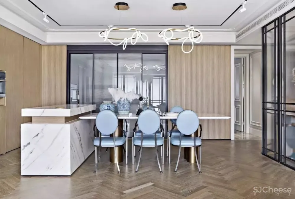 满满的设计亮点!319㎡样板间,全是知识点