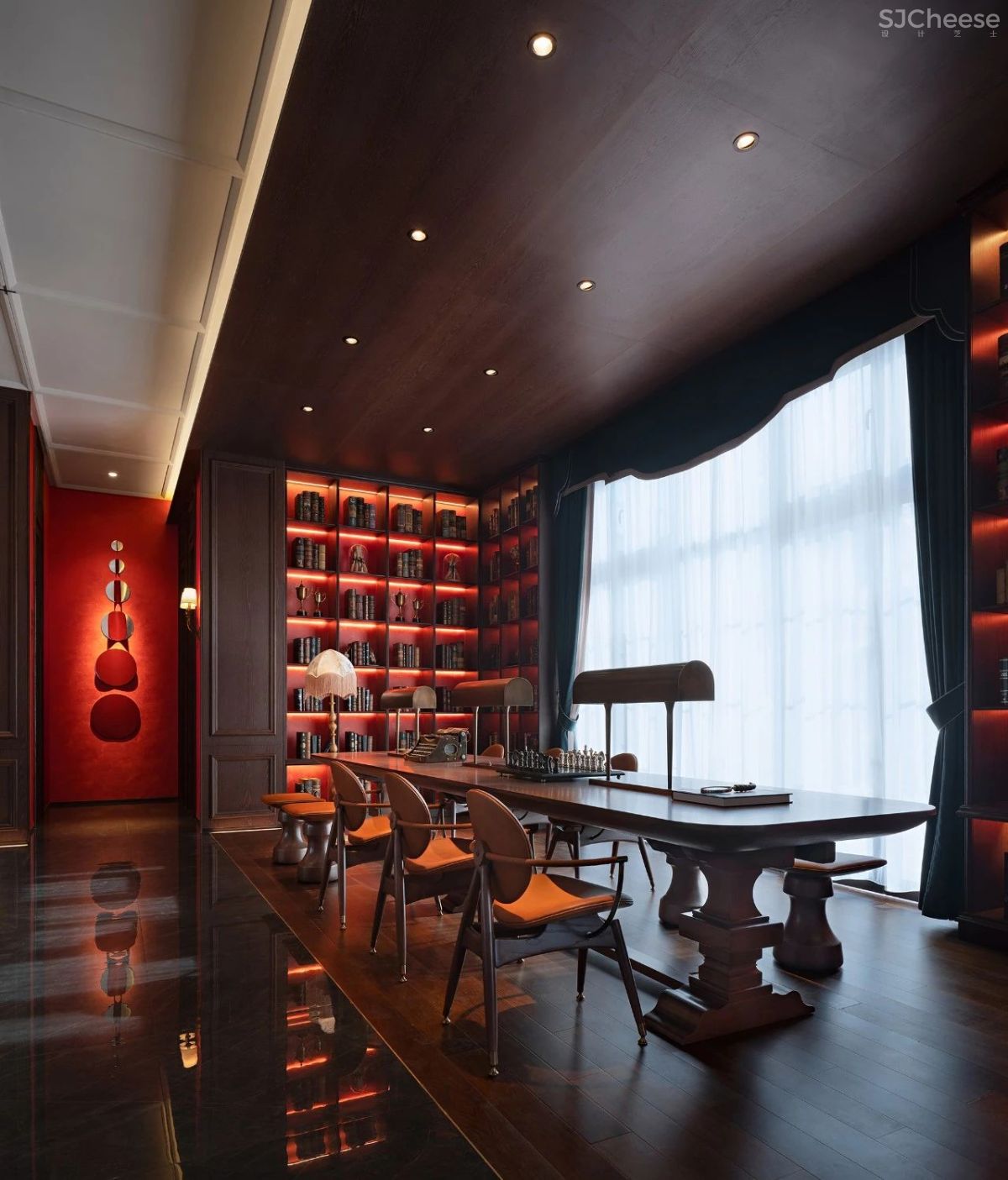 明德设计丨郑州万科荣成云图售楼处:英式古典的当代演绎