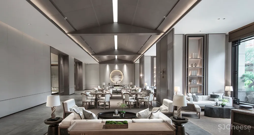 吴文粒:2500㎡中式售楼处,珑廷风雅韵,隐归禅深处!