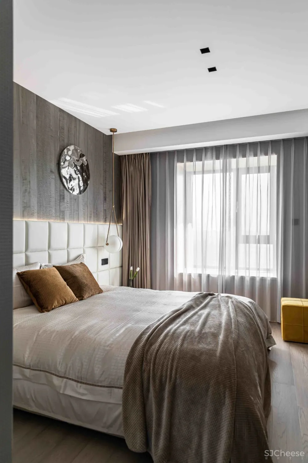 大理石 原木，80后业主的现代风四居室 花漾美作