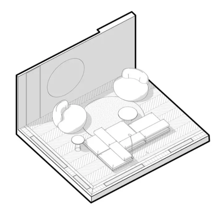114㎡ 只做一室一厅，三开间的横厅太豪华了！