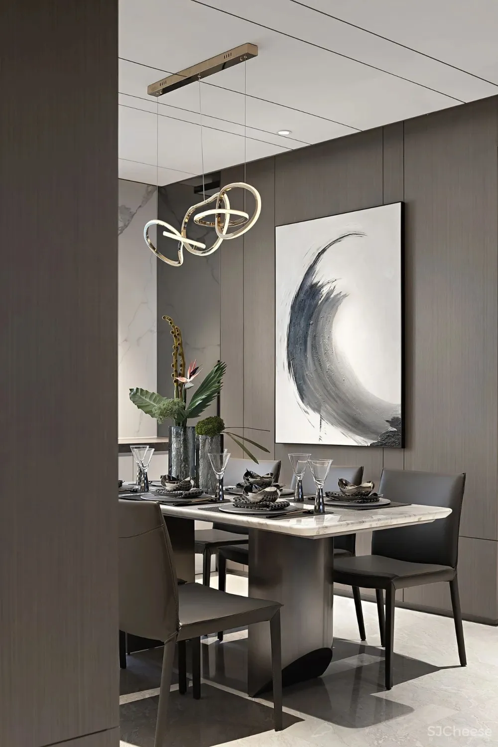 195㎡雅灰大平层，静奢间勾勒家的温情！