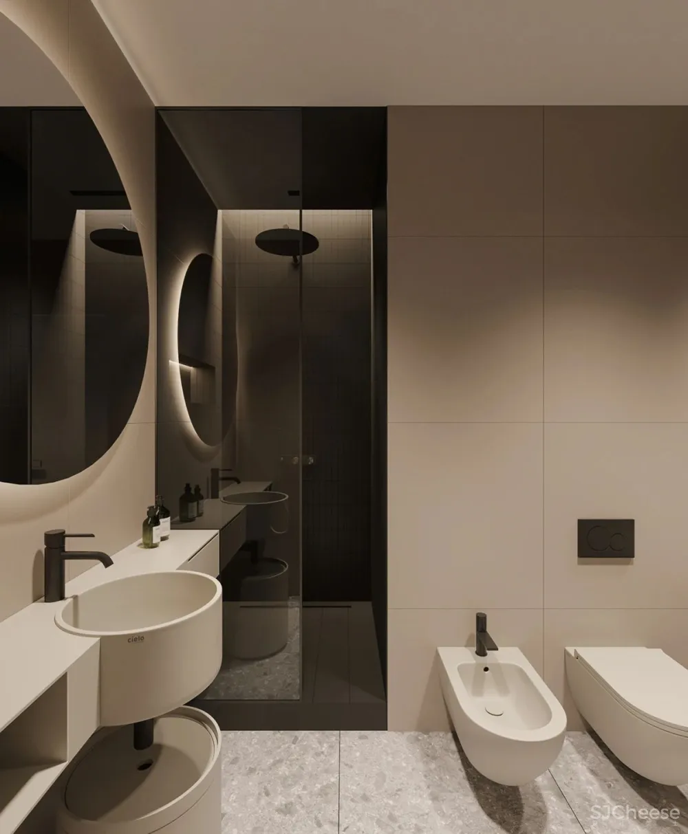 主卧带开放浴室,一室户也能住出豪宅感