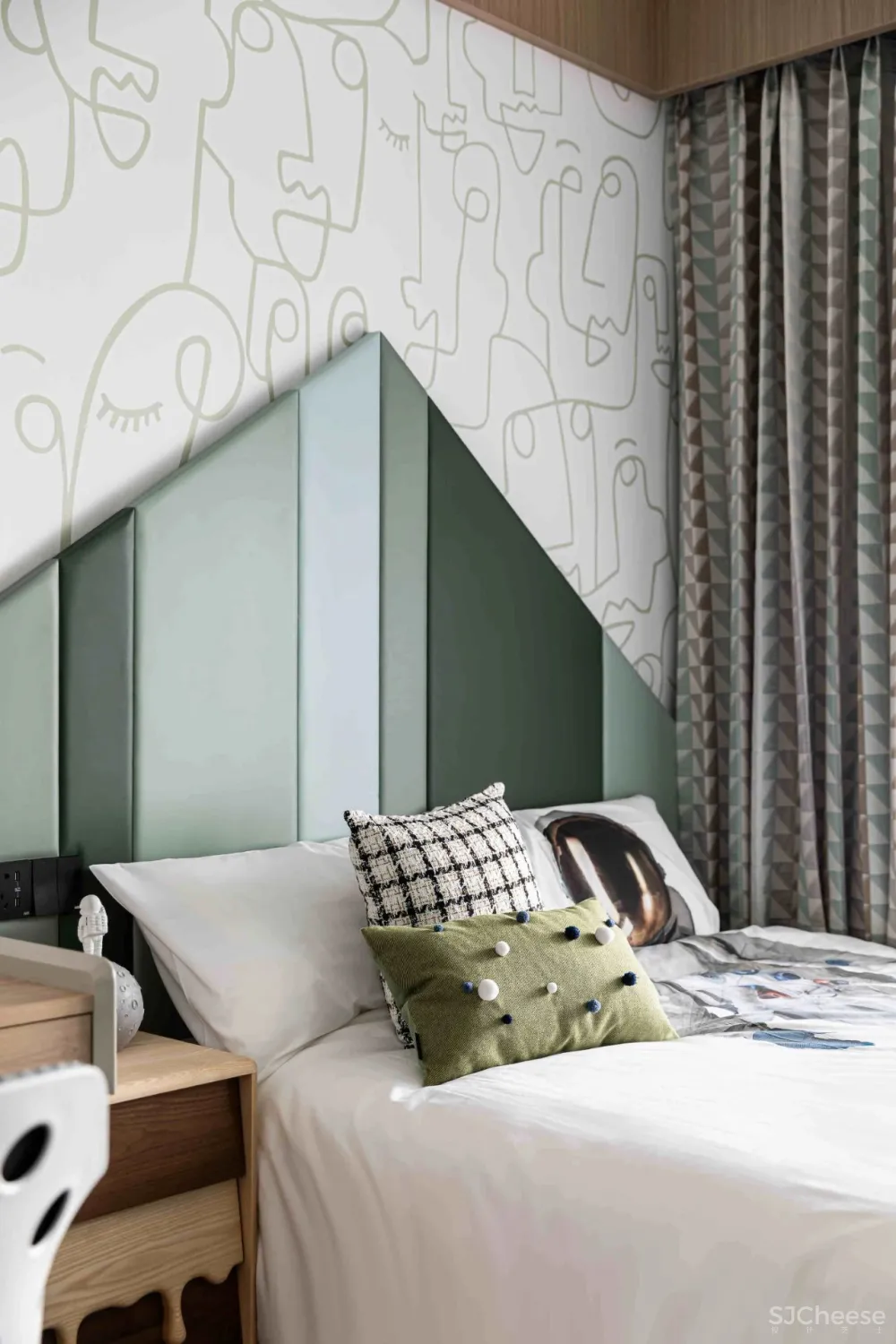 大理石 原木，80后业主的现代风四居室 花漾美作