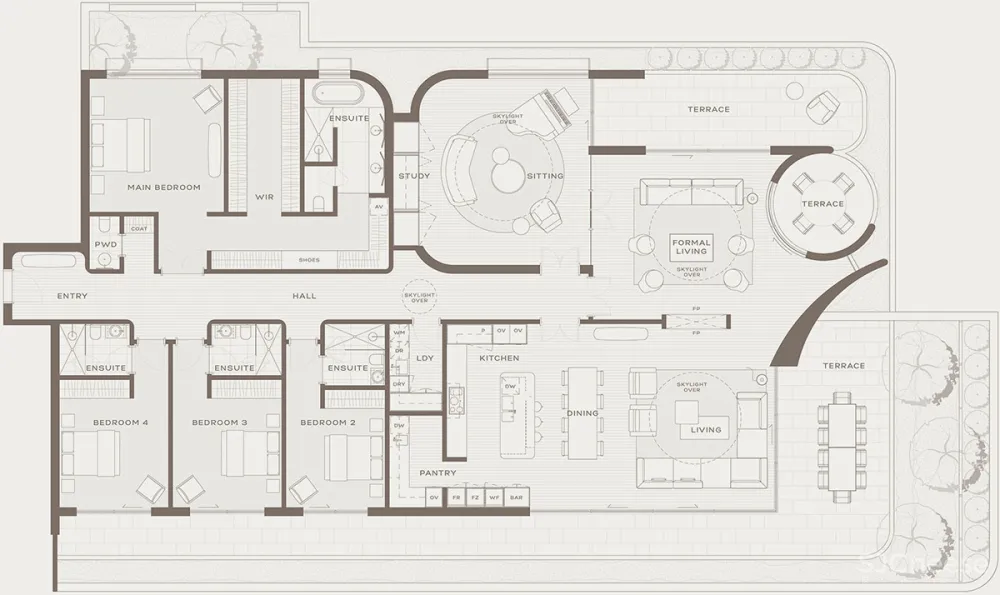 他做的公寓楼看起来像别墅,10套大平层户型还不一样,干净有格调的简约风太美了!