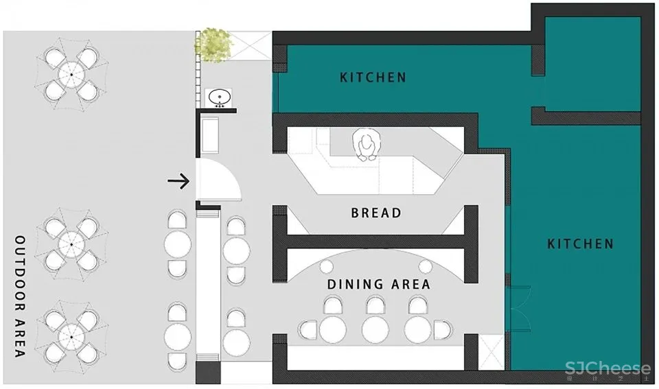 一间开放式的街边店