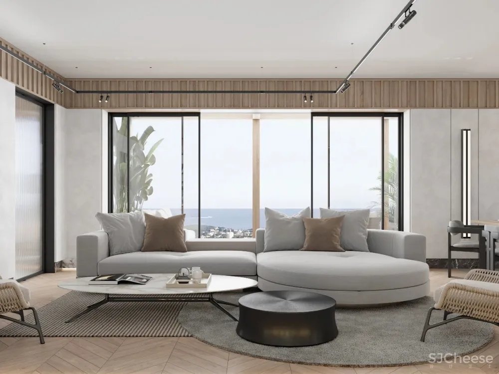 DE-DE新作 95m²简约私宅，大理石与原木的和谐