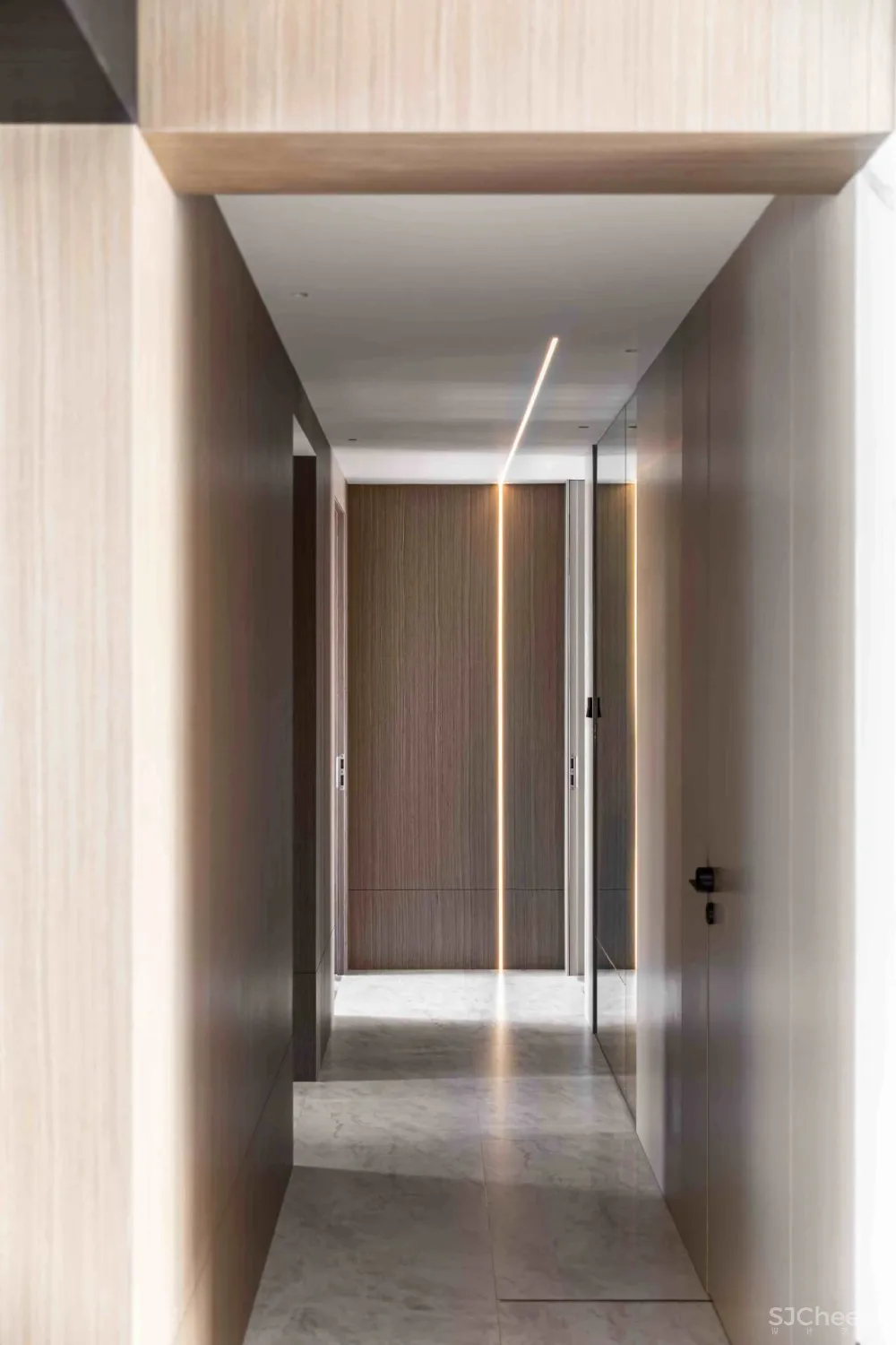 大理石 原木，80后业主的现代风四居室 花漾美作