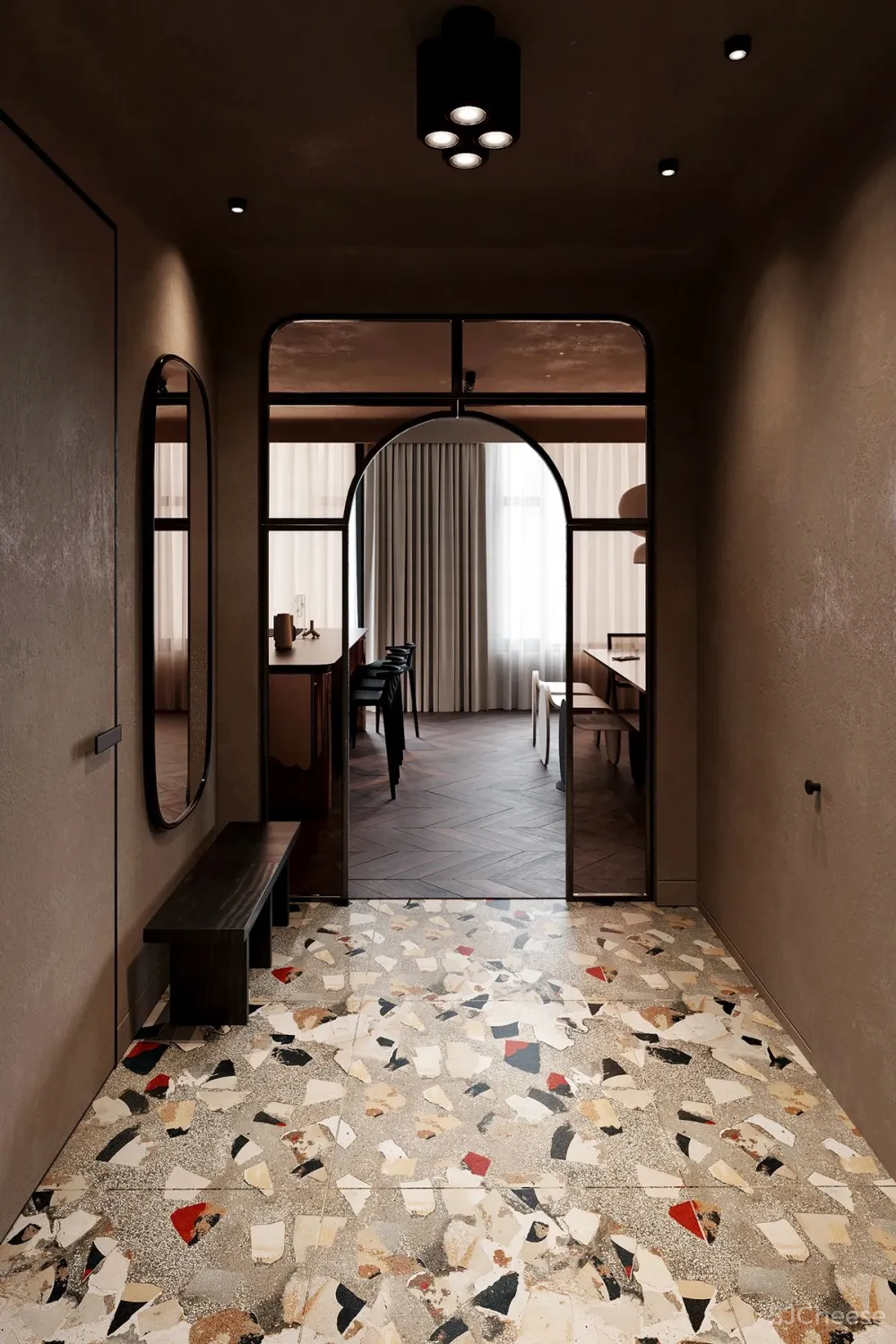 114㎡ 只做一室一厅，三开间的横厅太豪华了！