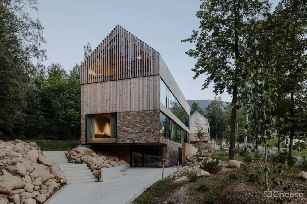 混凝土加木结构的公寓式民宿,混搭乡建必有亮点!