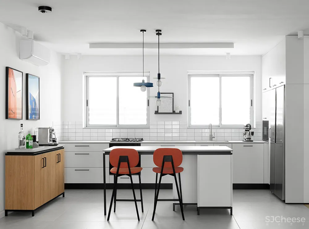 130㎡ 三居室,全开放客厅,连玄关都省了