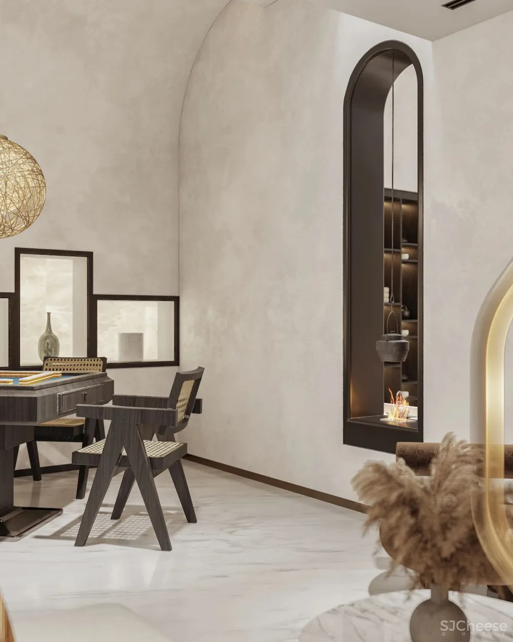 茧界设计.冷晨辉 「桃花源」550平私宅:解构 寂静美学