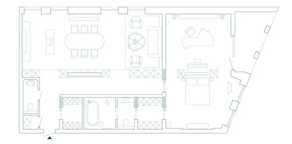 124㎡ 一室一厅,从客厅到卧室都很有格调