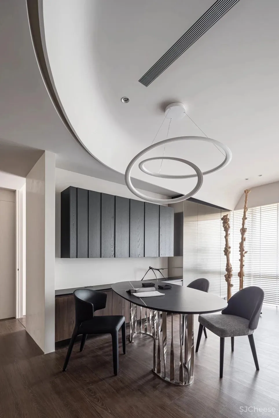 胡桃木 高级灰,纯粹而艺术的现代空间