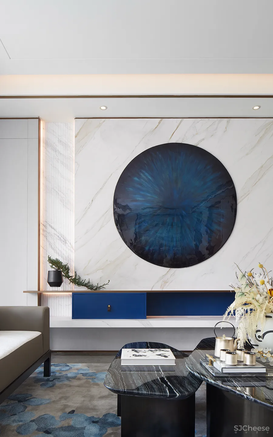 岳蒙:一抹幽蓝,韵染留白!