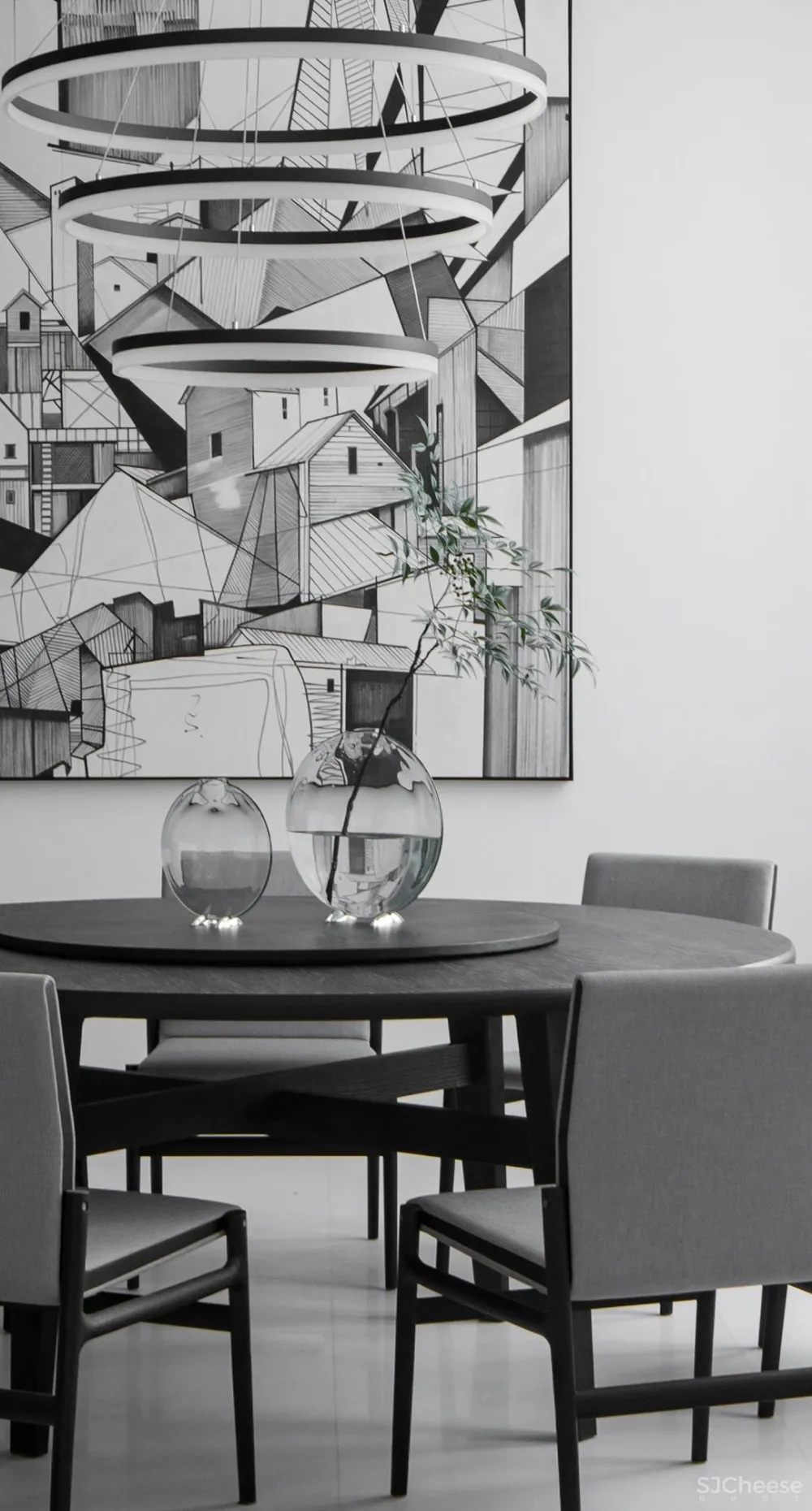 上海 780㎡ 极简别墅设计 ,黑白相映,安静优雅!