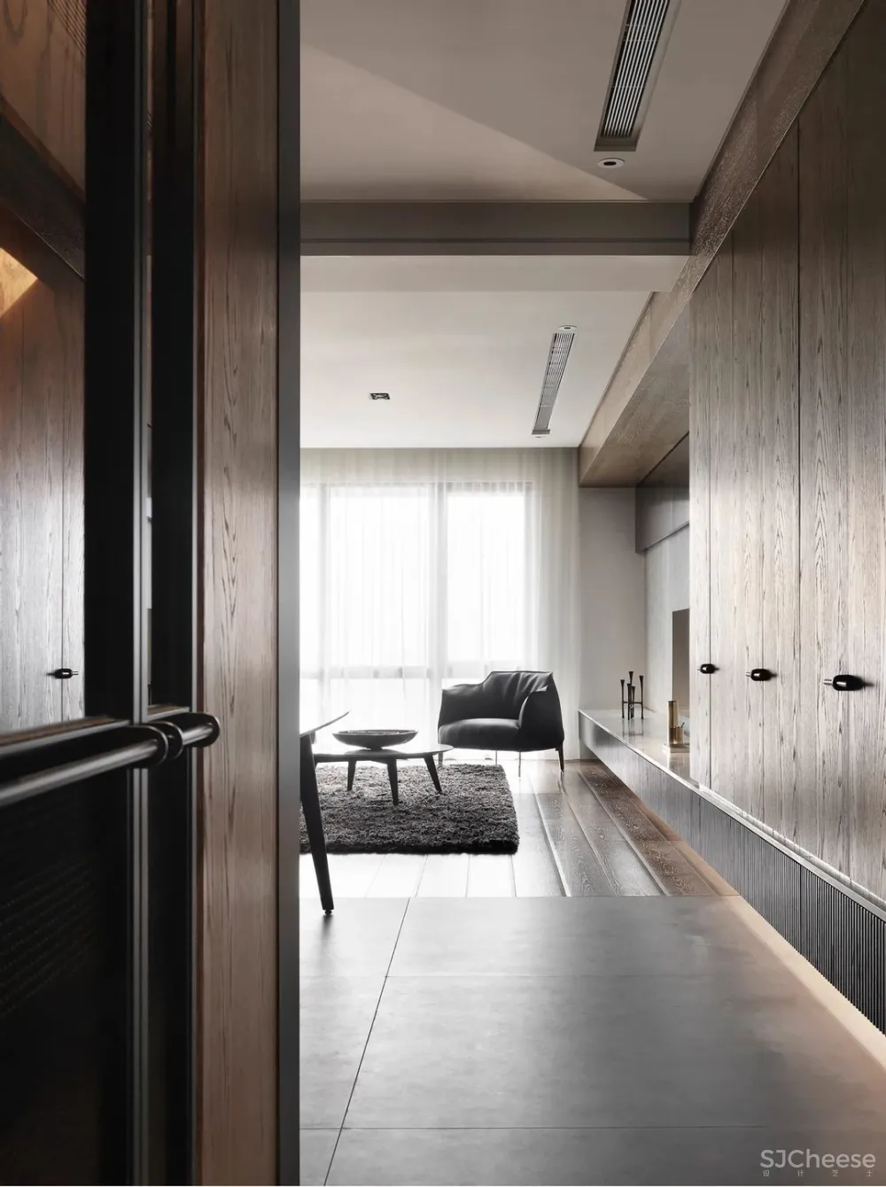 胡桃木 高级灰,纯粹而艺术的现代空间