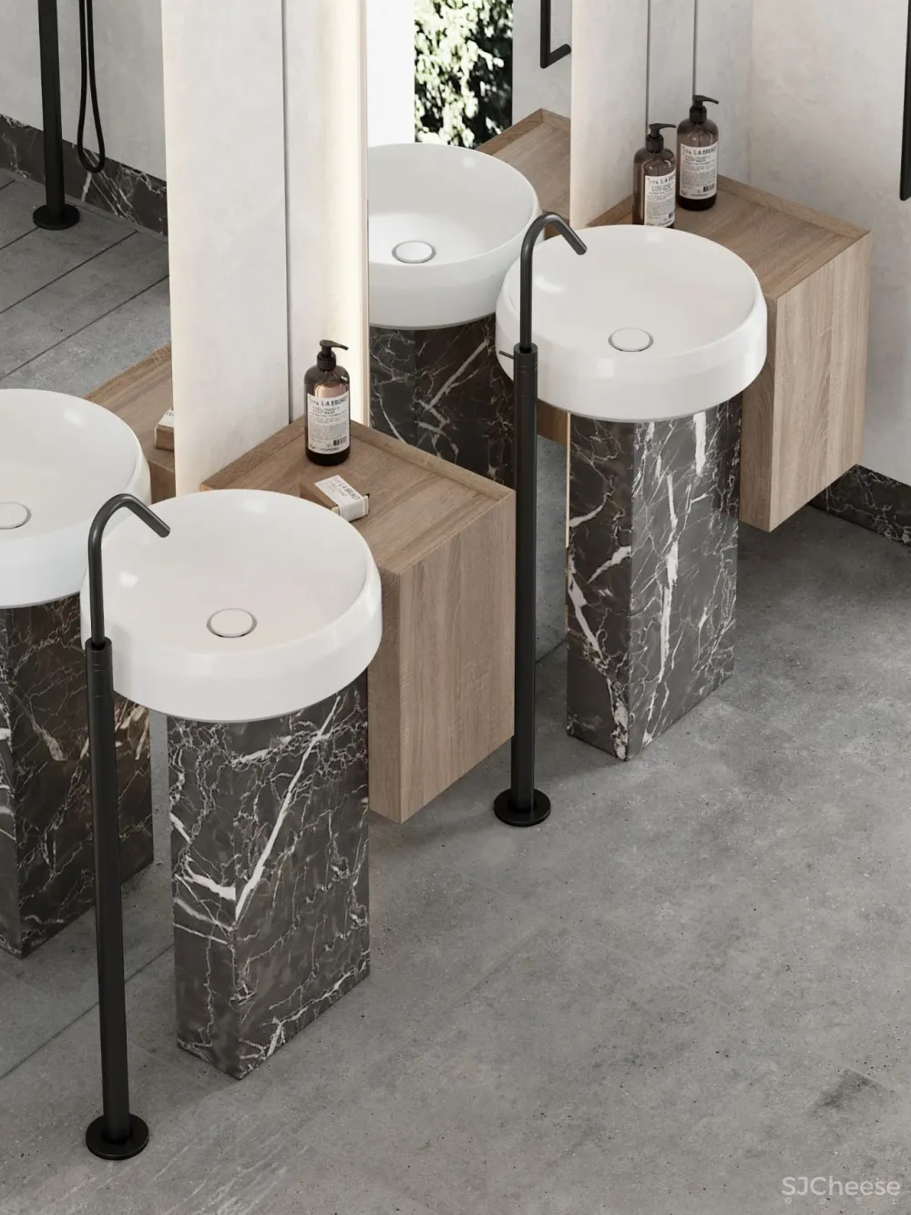 DE-DE新作 95m²简约私宅，大理石与原木的和谐