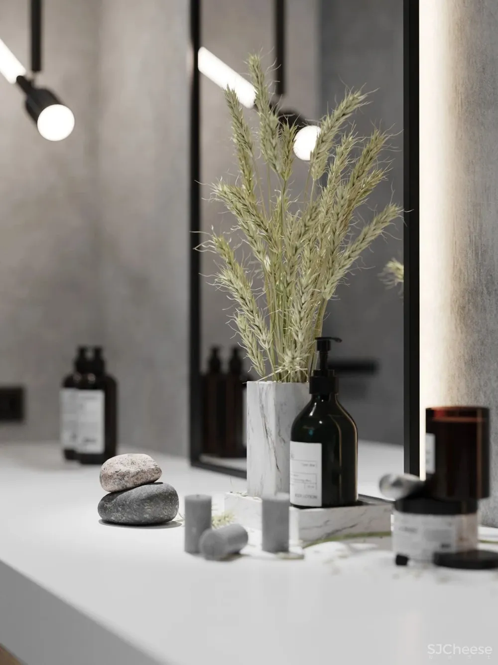 灰色极简空间，混凝土的质地！