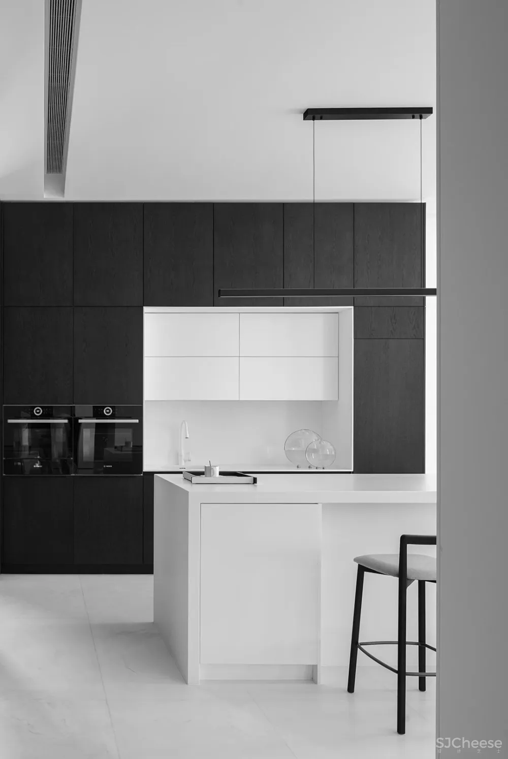 上海 780㎡ 极简别墅设计 ,黑白相映,安静优雅!