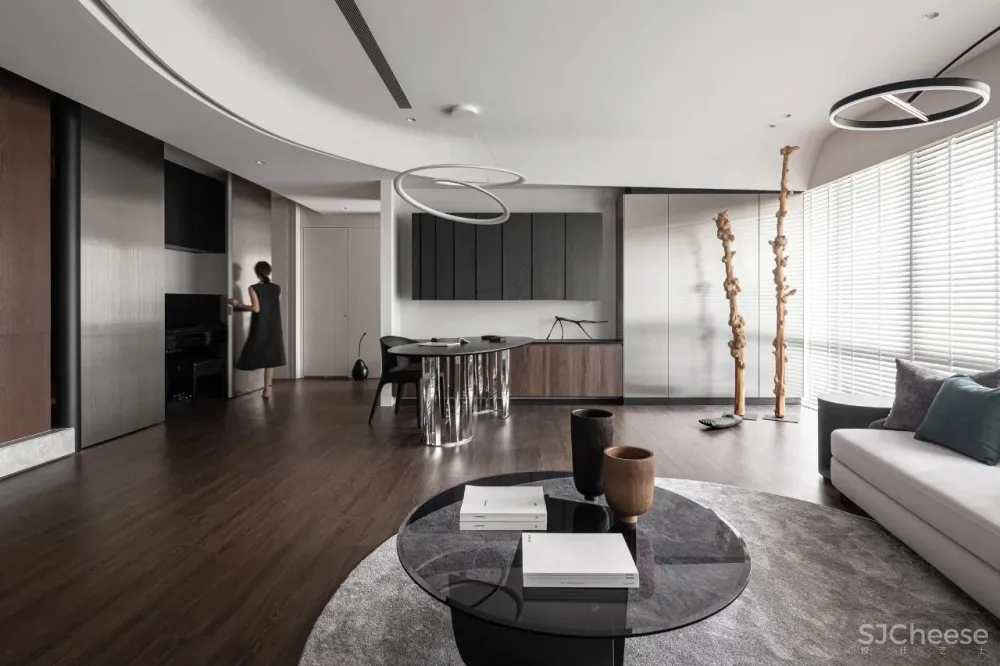 胡桃木 高级灰,纯粹而艺术的现代空间