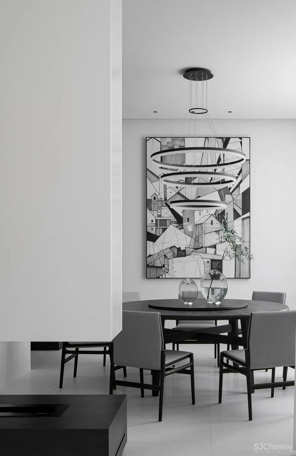 上海 780㎡ 极简别墅设计 ,黑白相映,安静优雅!