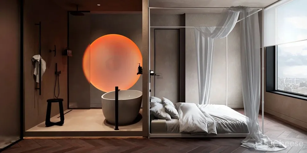 114㎡ 只做一室一厅，三开间的横厅太豪华了！