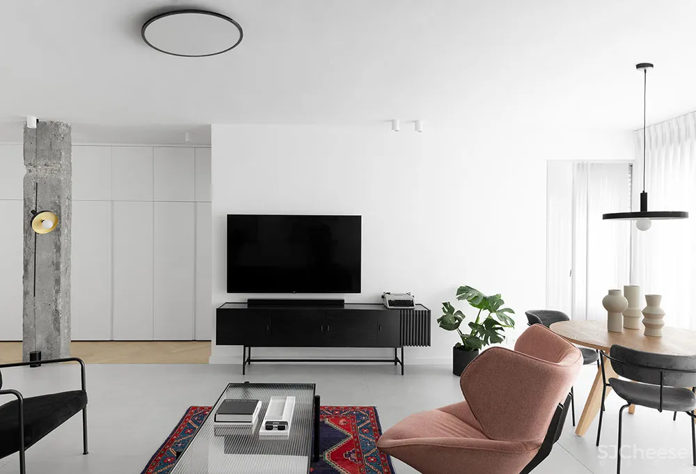 130㎡ 三居室,全开放客厅,连玄关都省了