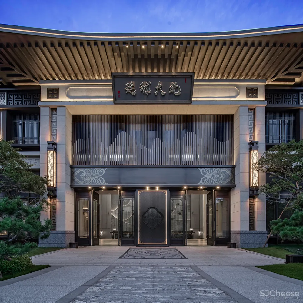 吴文粒:2500㎡中式售楼处,珑廷风雅韵,隐归禅深处!