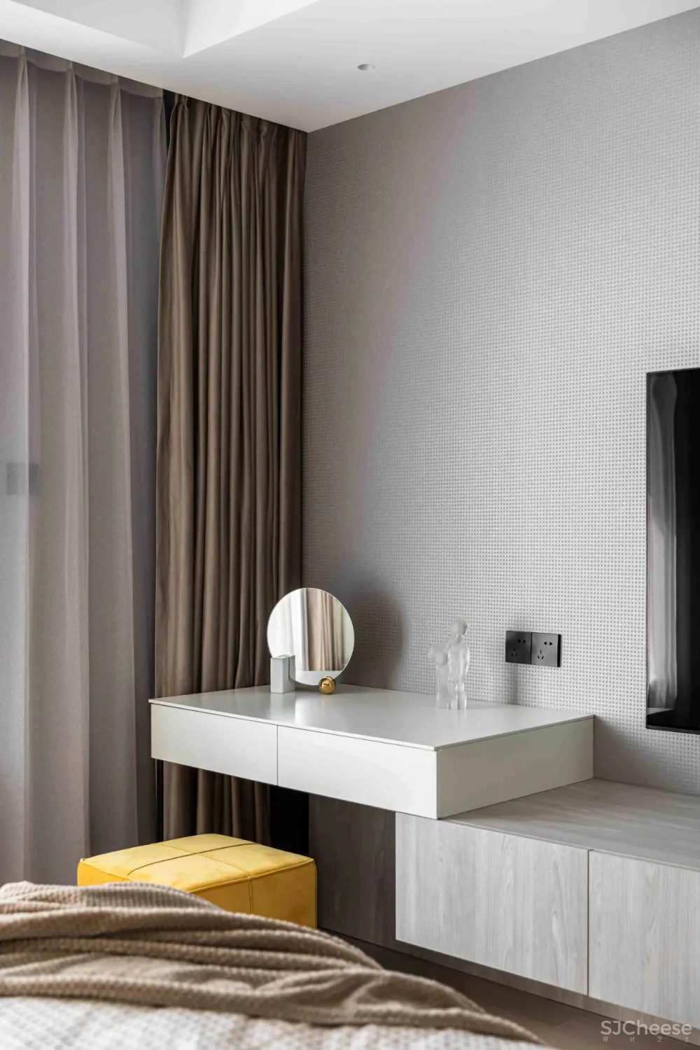 大理石 原木，80后业主的现代风四居室 花漾美作