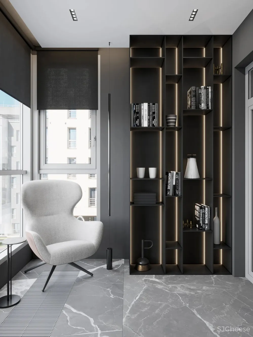 DE-DE新作 95m²简约私宅，大理石与原木的和谐