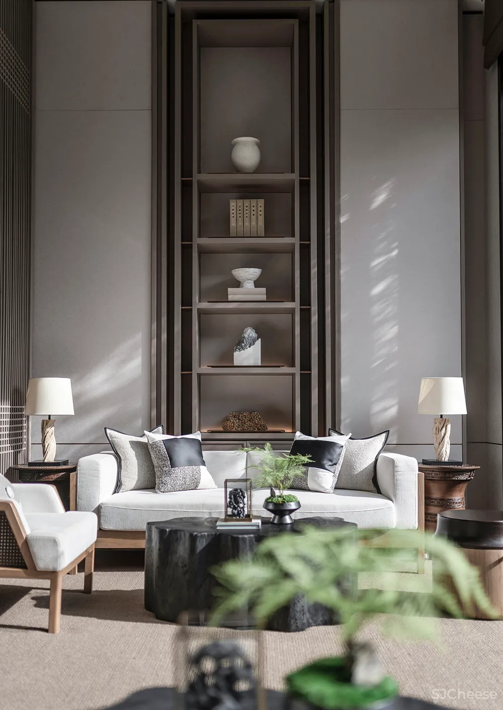 吴文粒:2500㎡中式售楼处,珑廷风雅韵,隐归禅深处!