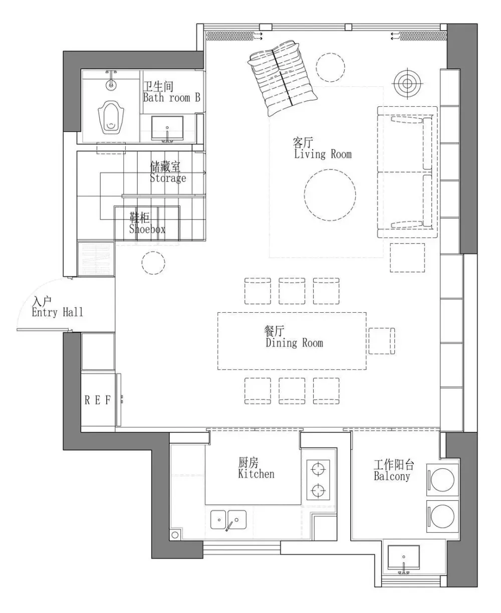 拆除楼梯隔墙,卧室并入客厅,117㎡暗室变身质感慵懒家 未見空间美学