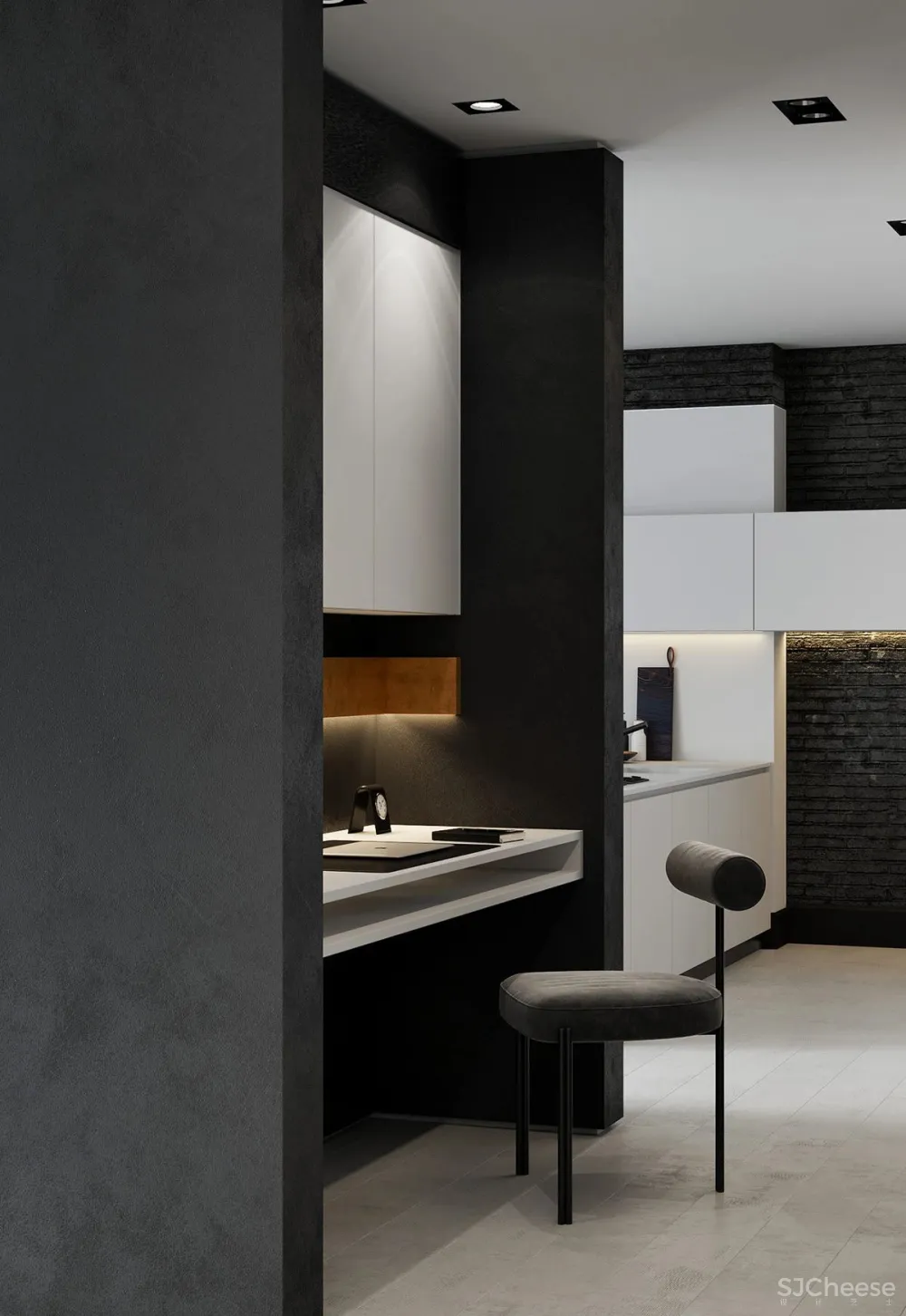 黑白色系的客厅，气质凸显 !