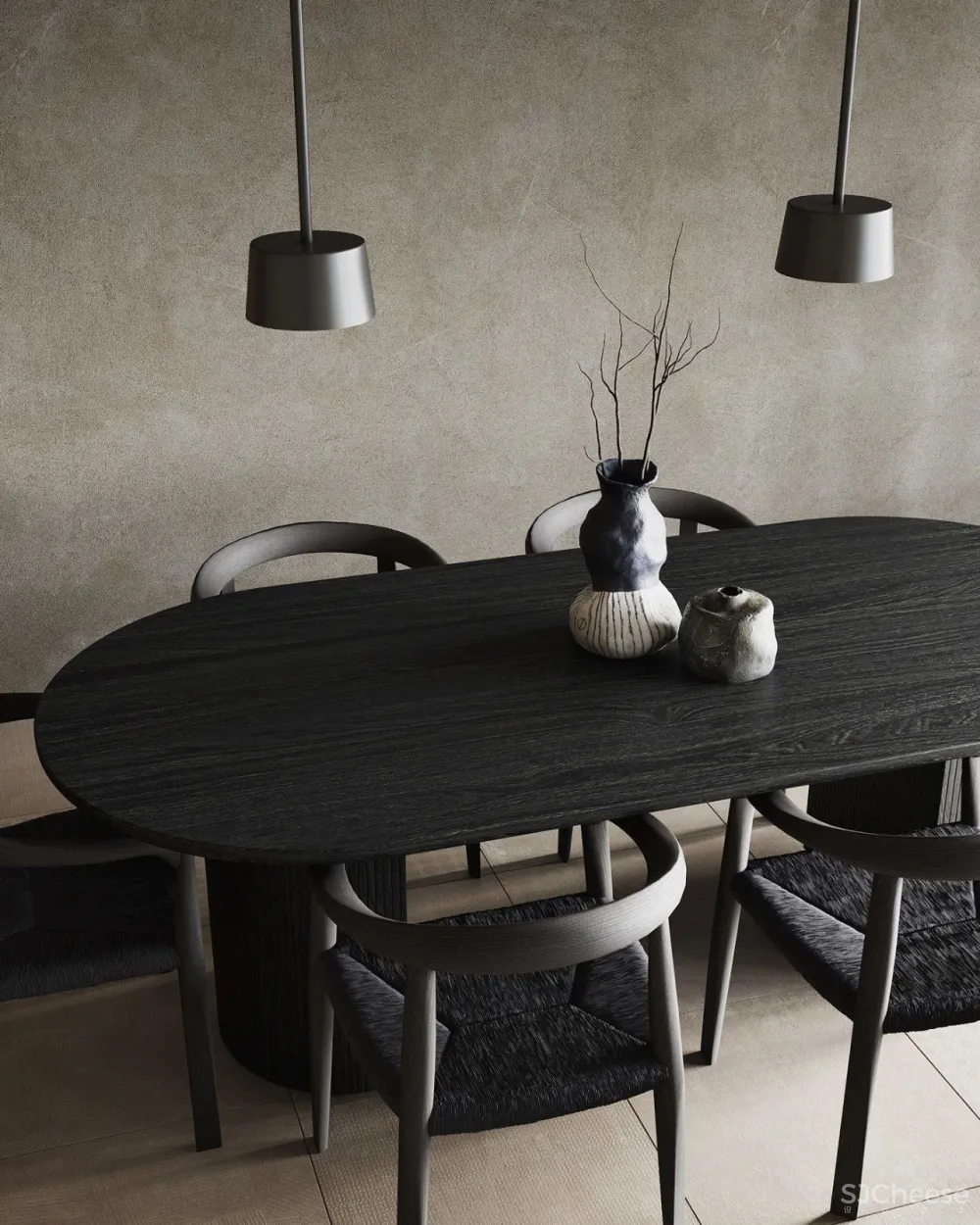 黑白色系的客厅，气质凸显 !