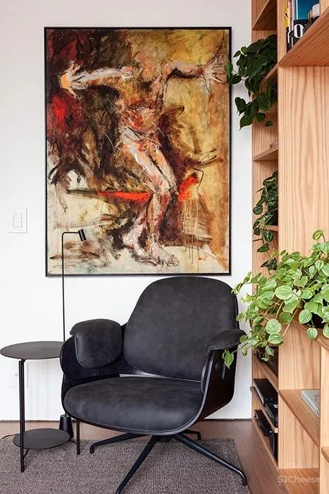 冷硬做底,温暖辅助,木条绿植一相逢,便胜却人间无数