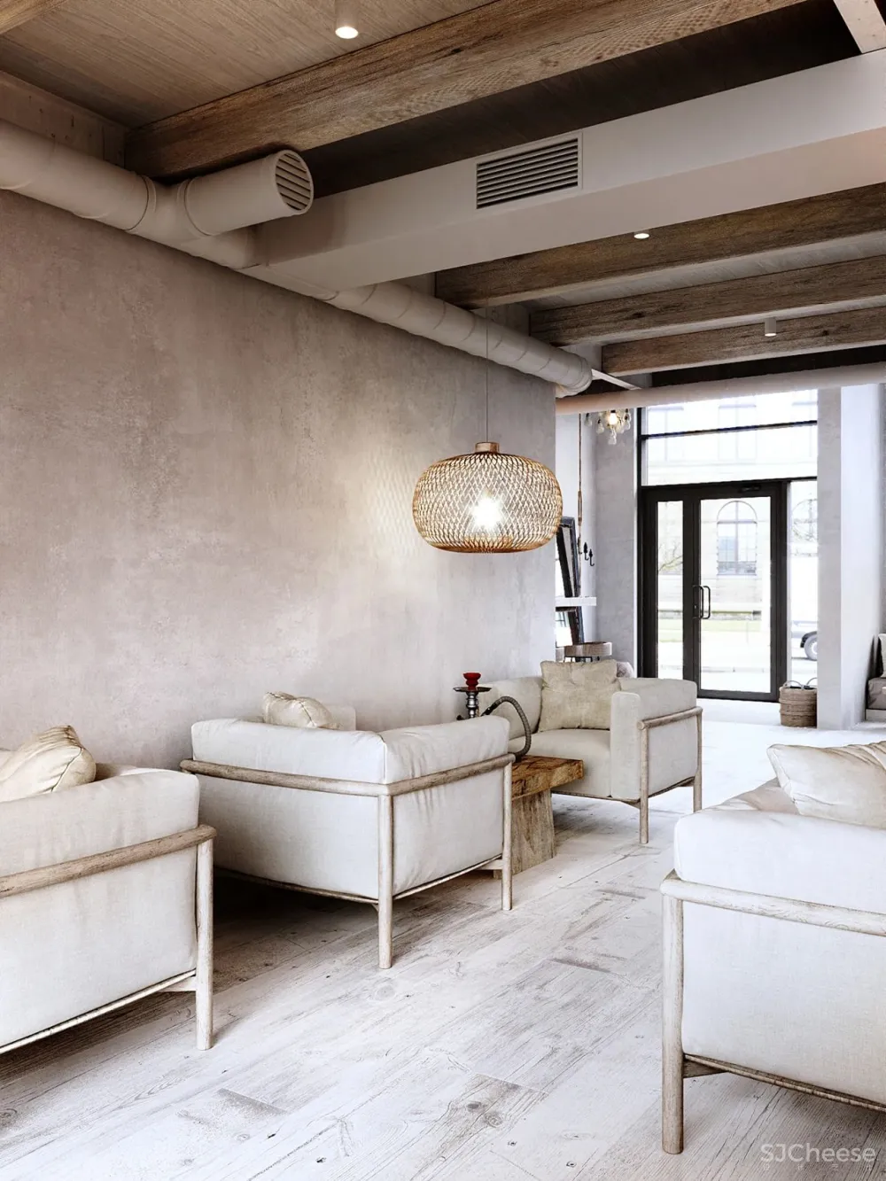 原木 清水混凝土,质朴宁静Loft私宅