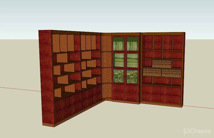 书柜SU草图大师模型合集sketchup-45款常用书柜-SKP格式-45.7M