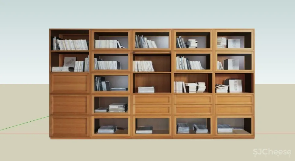 书柜SU草图大师模型合集sketchup-45款常用书柜-SKP格式-45.7M