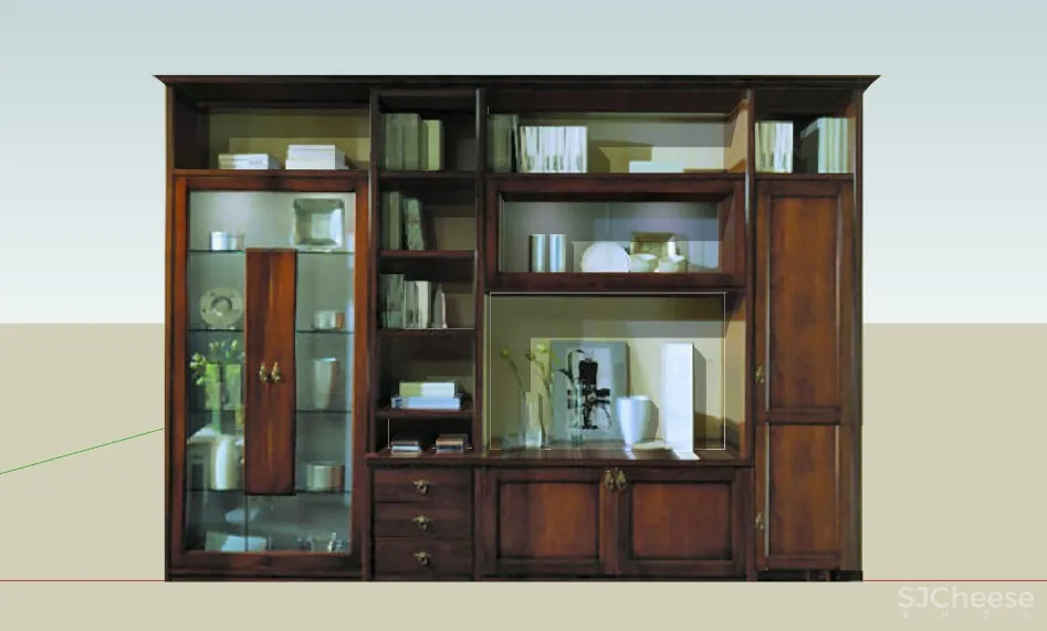 书柜SU草图大师模型合集sketchup-45款常用书柜-SKP格式-45.7M