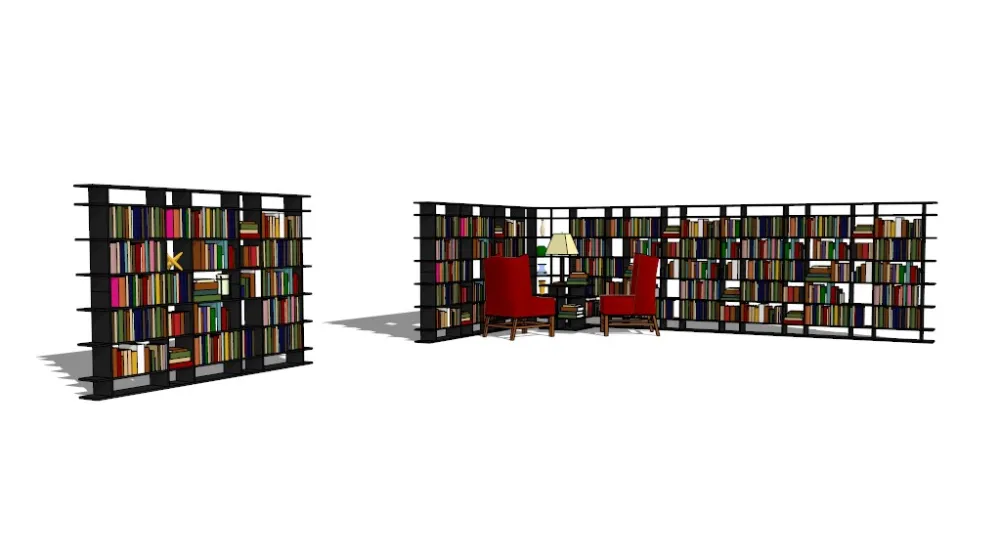 书柜SU草图大师模型合集sketchup-45款常用书柜-SKP格式-45.7M