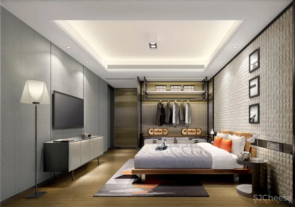 梁志天-中山雅居乐100㎡轻奢样板间丨效果图+深化设计方案+CAD全套施工图+物料+家具图丨157M