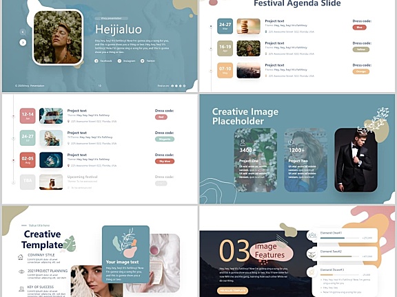 PPT模板-精选莫兰迪风格PPT方案汇报室内设计模板-可编辑pptx格式-10套-109M