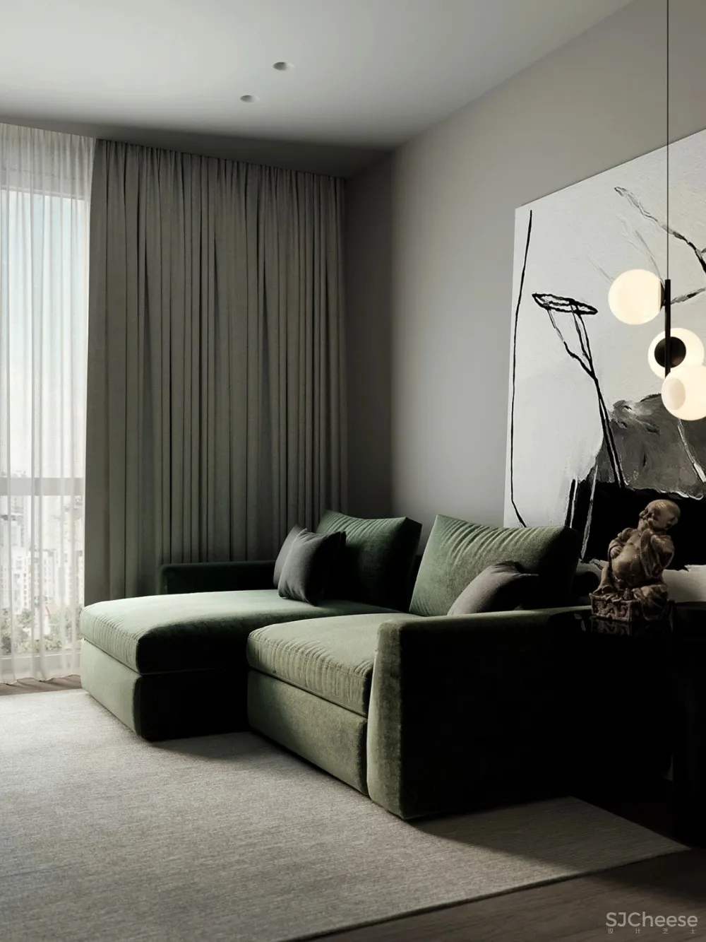 105㎡深色极简,美出新高度!
