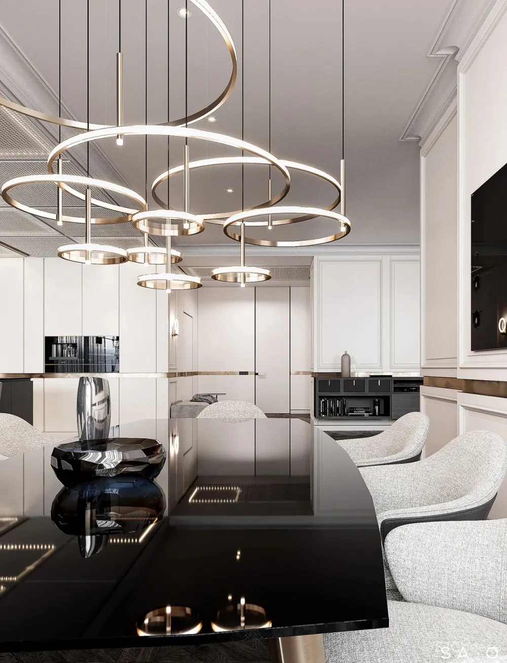 轻奢 高级灰，257㎡轻奢大平层