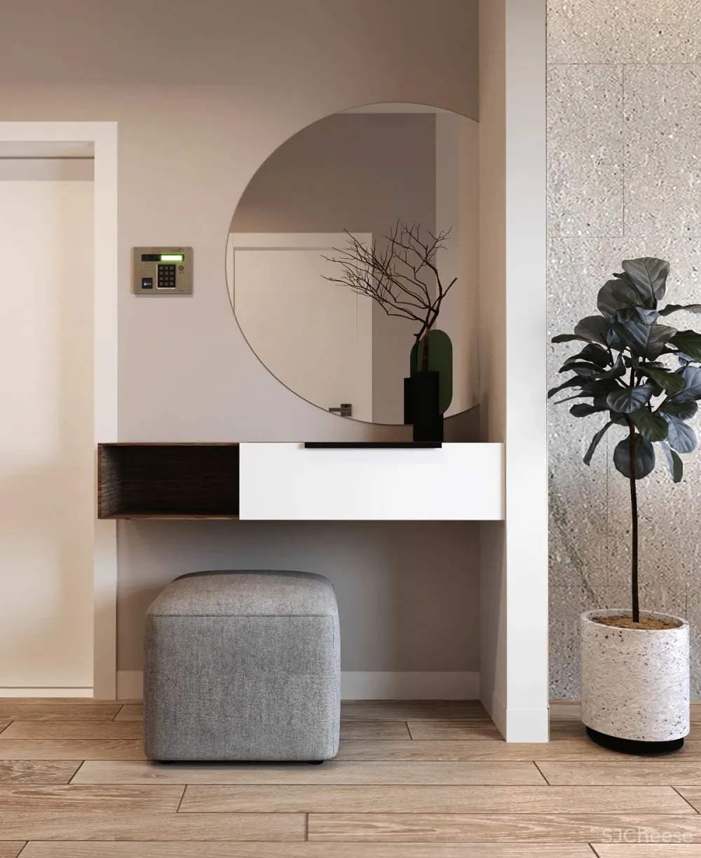 90㎡二居室,四口之家的紫色空间,漂亮!