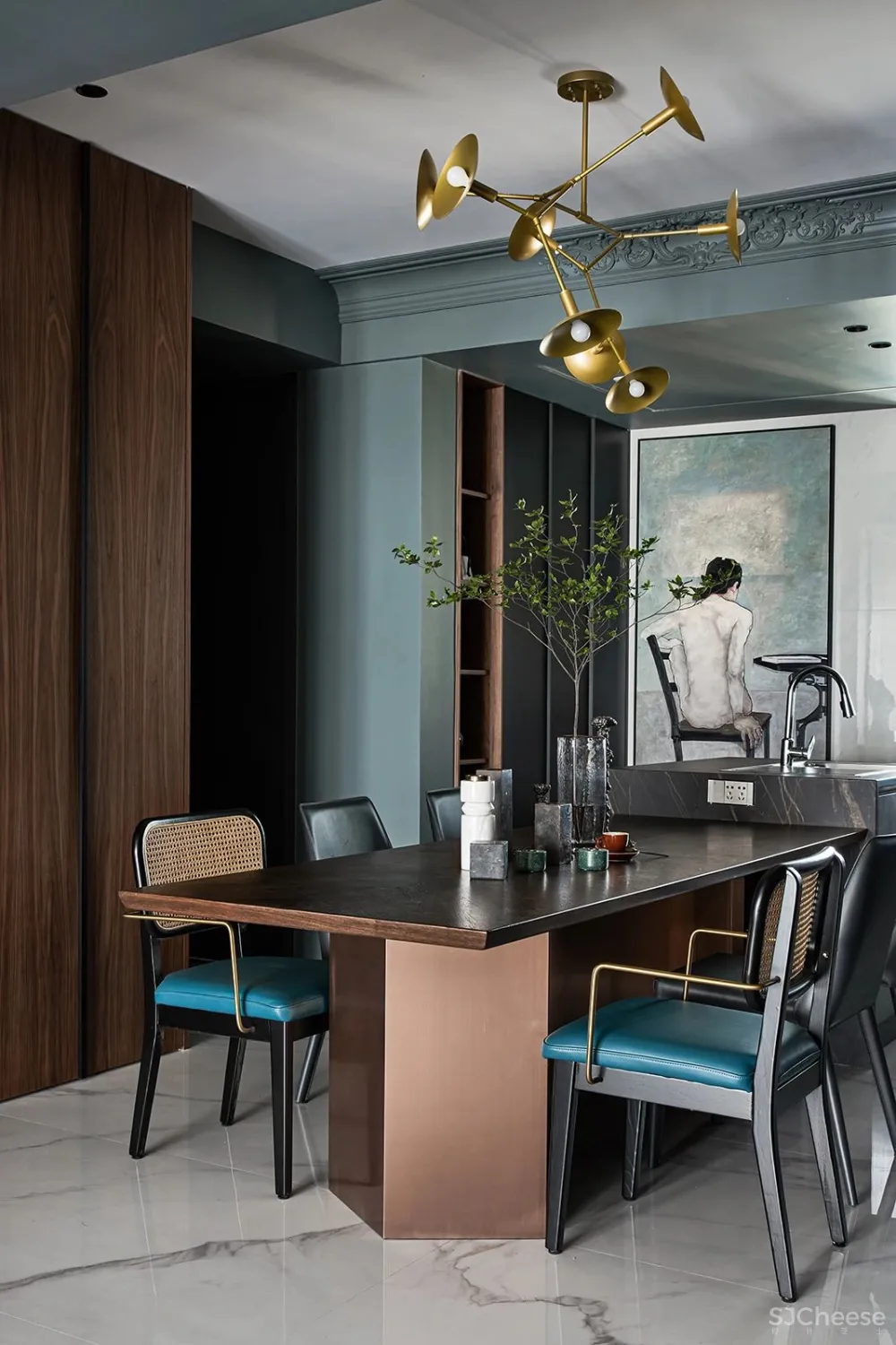 160㎡黛绿复古风，无法抗拒的优雅与质感!